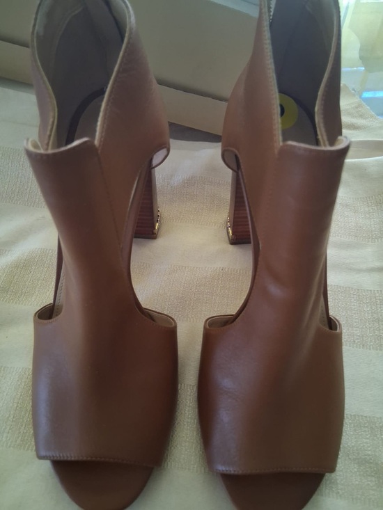 Michael Kors Shoes - Michael Kors Tan Brown Cutout Open-Toe High Heel Sandals